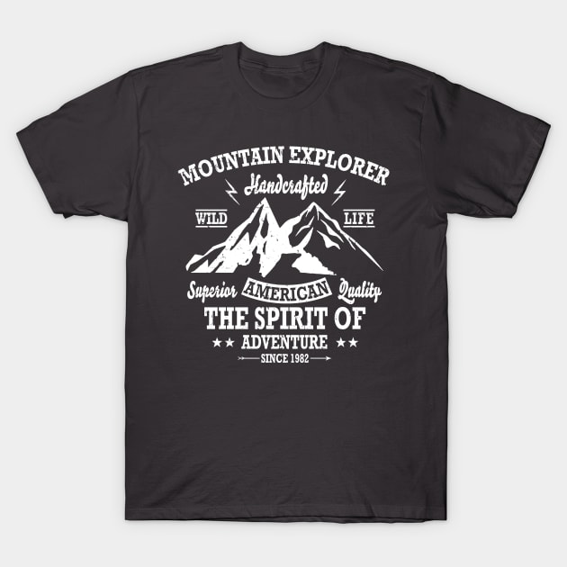 Mountain Explorer Adventure Spirit T-Shirt by JakeRhodes